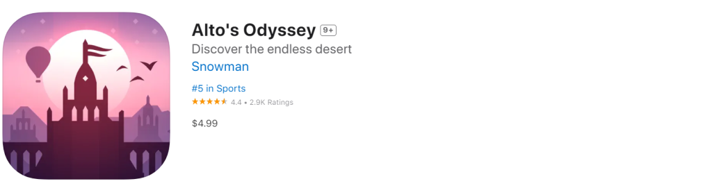Alto’s Odyssey - best offline games iphone