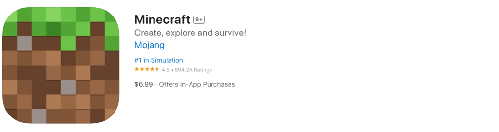 Minecraft - best offline iphone games